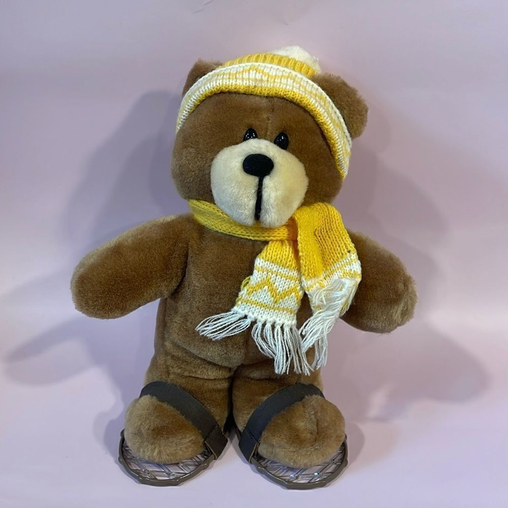 1988 Dakin Hand Crafted Snow Time Bear Plush - Snowshoes - Good Housekeeping EUC